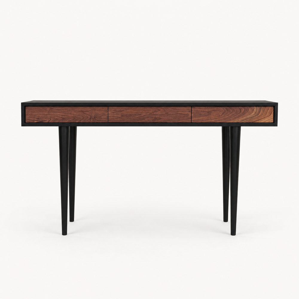 Bloom Ebony and Walnut Console Table on a neutral background