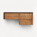 Floating Walnut and Cherry Console on a neutral background