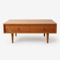 Oxelaand Cherry Coffee Table with Drawers on a neutral background
