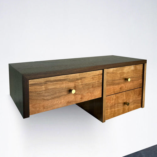 Floating Walnut and Cherry Console — detail view 1
