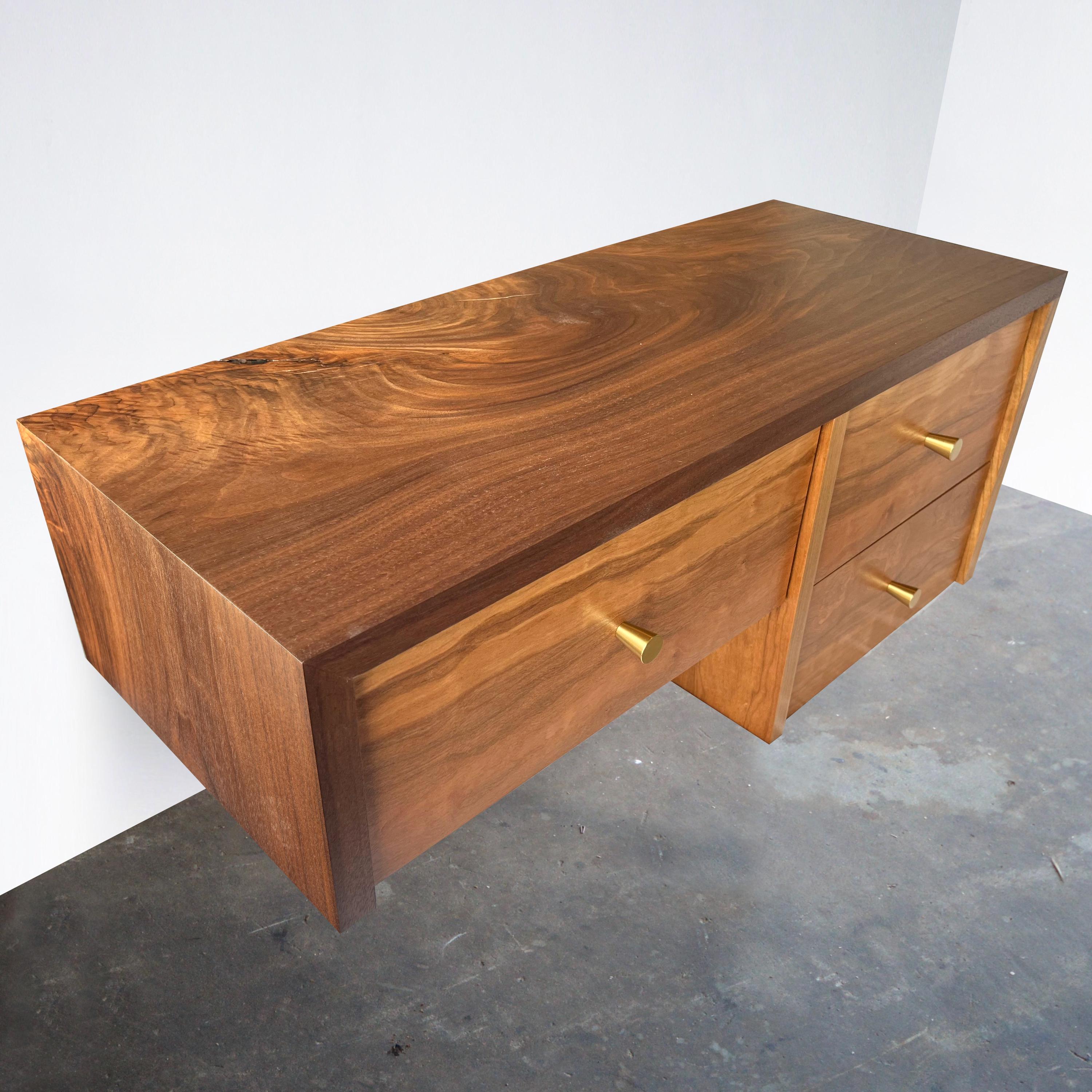 Floating Walnut and Cherry Console — detail view 4