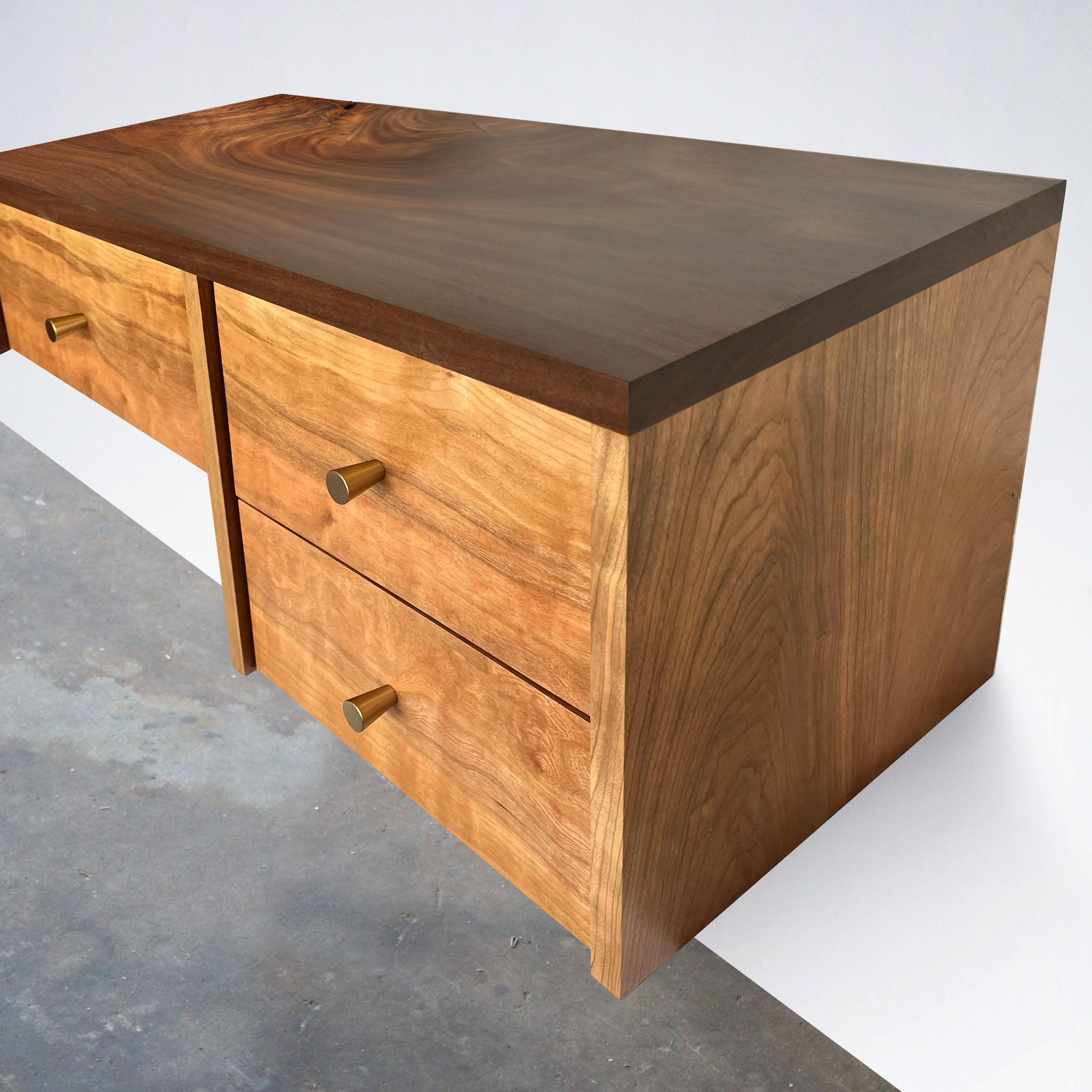 Floating Walnut and Cherry Console — detail view 3